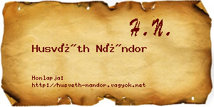 Husvéth Nándor névjegykártya