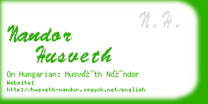 nandor husveth business card